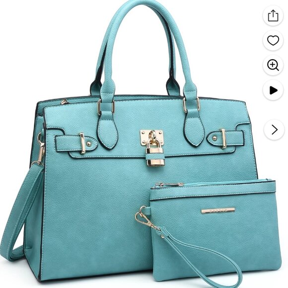Birkin LookALike Handbag in Tiffany Blue - Picture 11 of 16